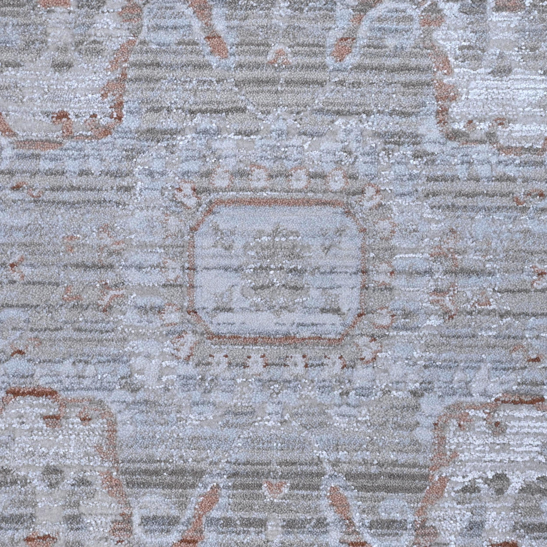 Grey & Beige Geometric Turkish Rug 5X8 ft -