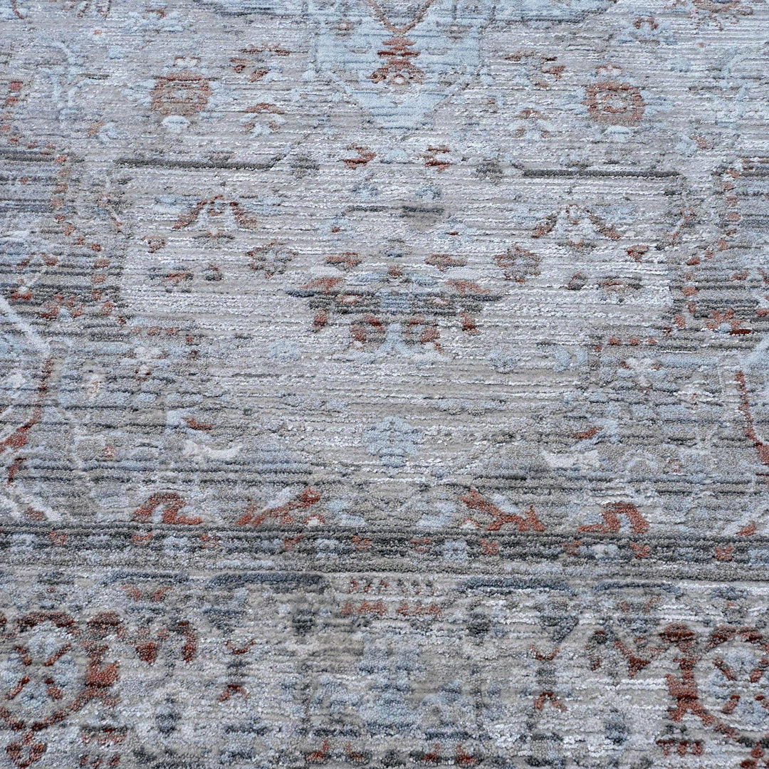 Grey & Beige Geometric Turkish Rug 5X8 ft -