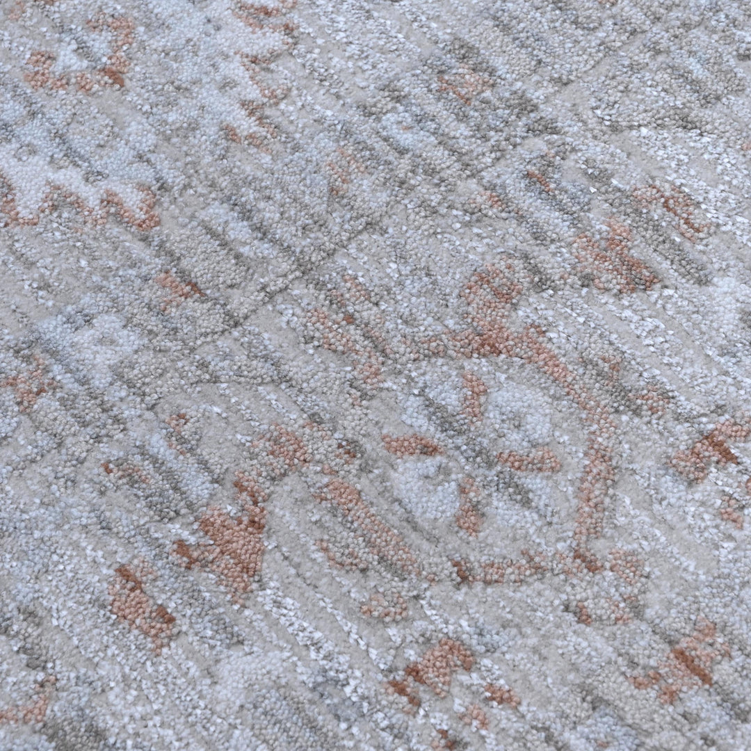 Grey & Beige Geometric Turkish Rug 5X8 ft -