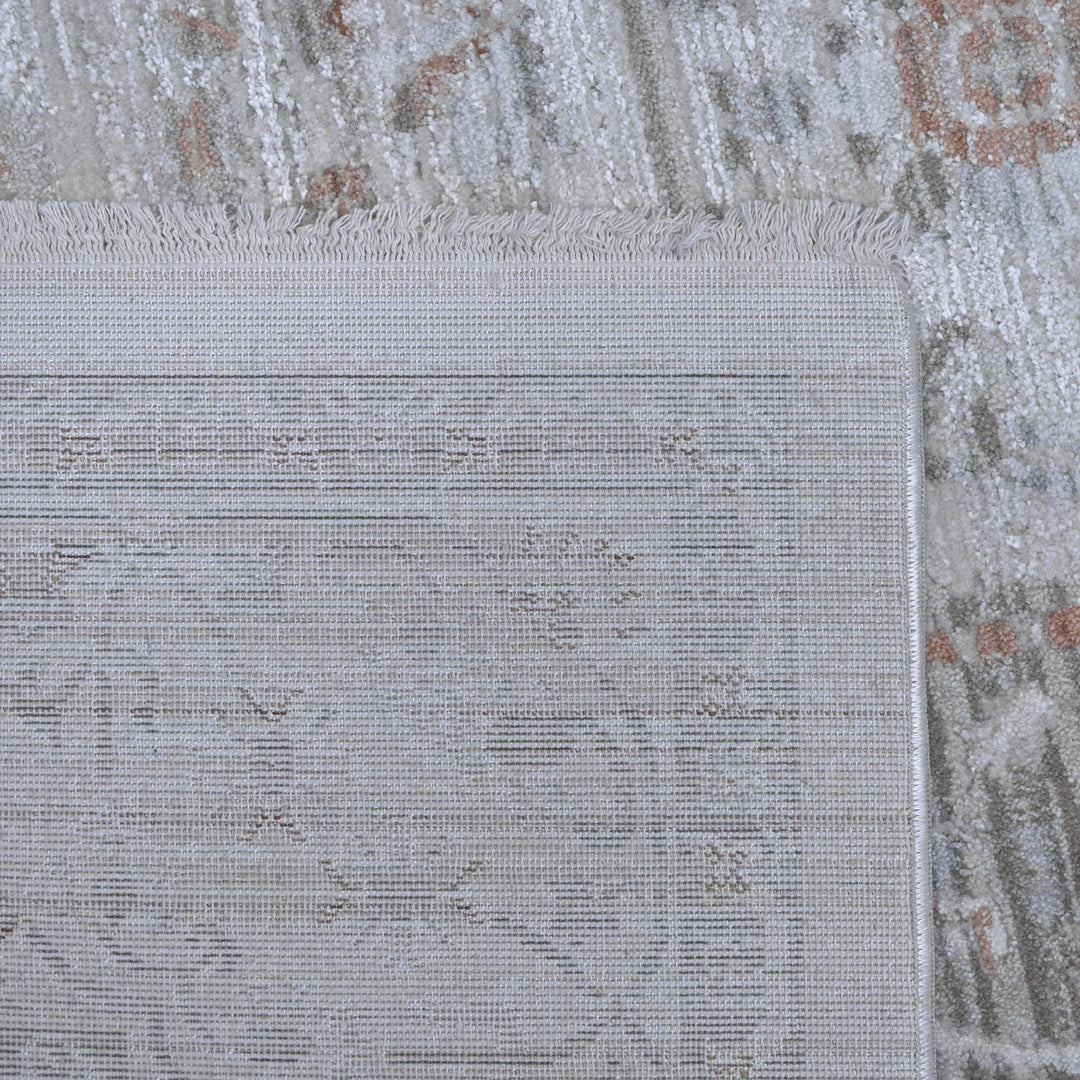 Grey & Beige Geometric Turkish Rug 5X8 ft -