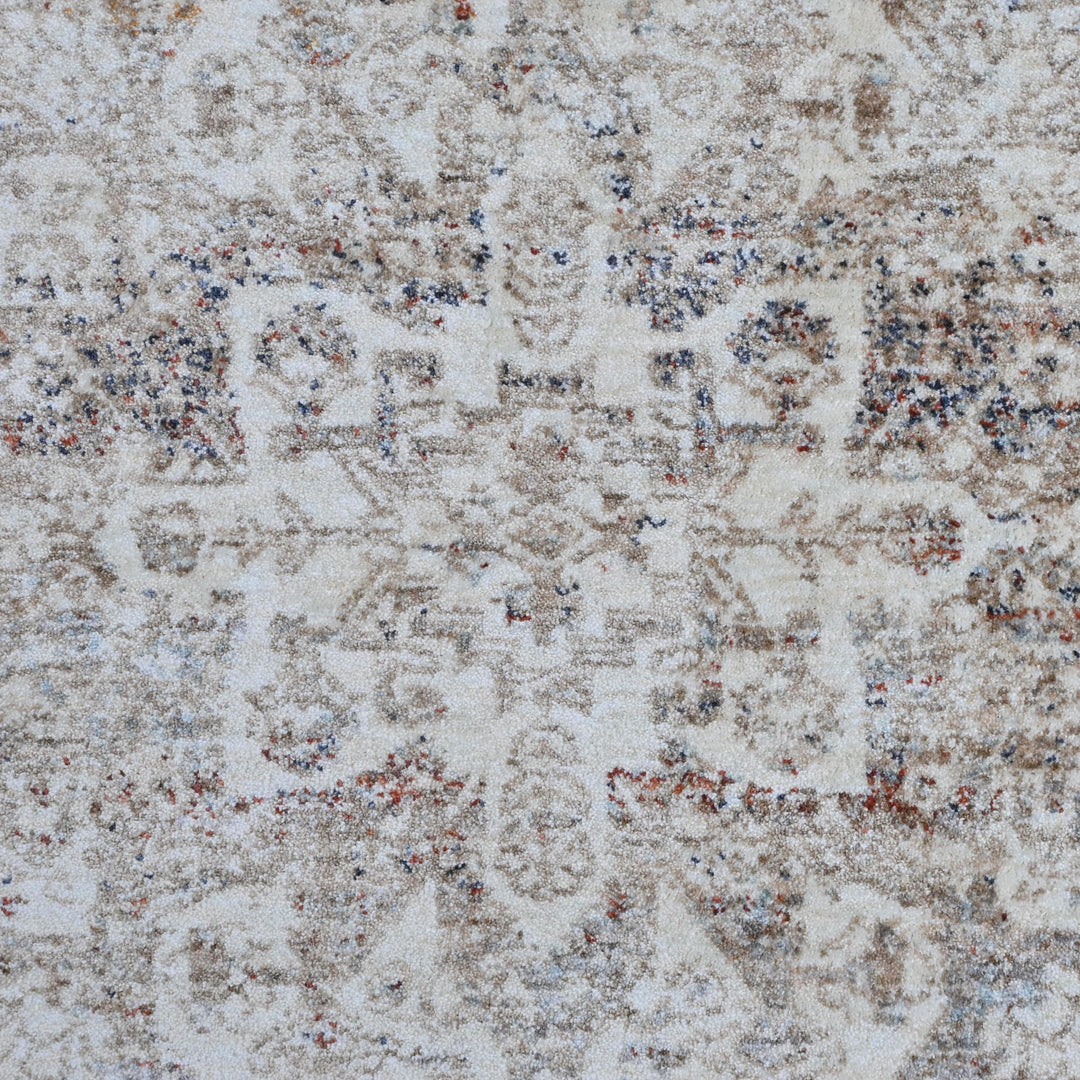 Grey & Beige Floral Turkish Rug 5X8 ft