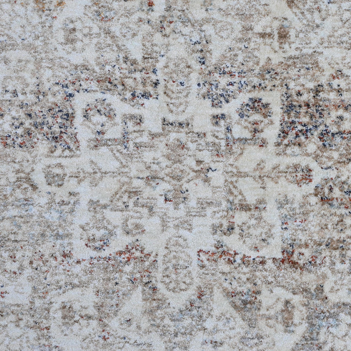 Grey & Beige Floral Turkish Rug 5X8 ft