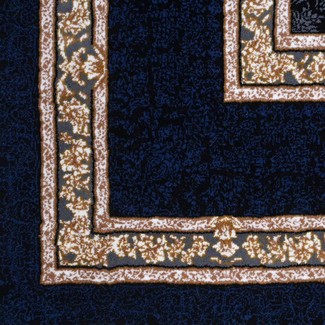 Navy Blue & Gold Persian Rug 7x10 FT