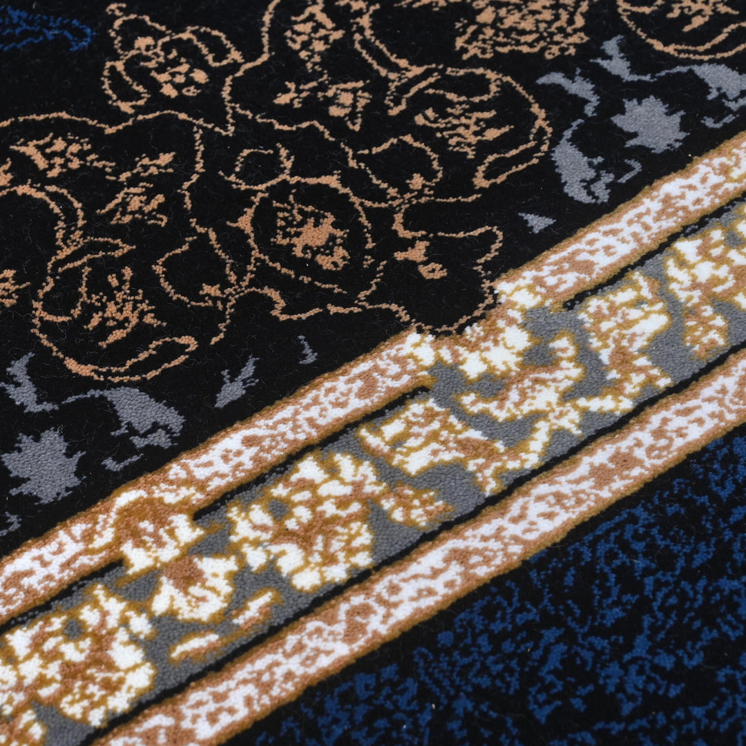 Navy Blue & Gold Persian Rug 7x10 FT