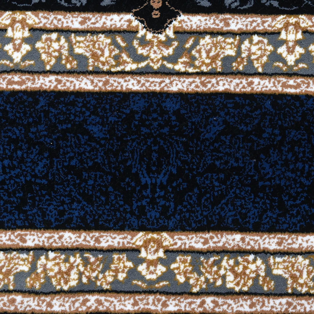 Navy Blue & Gold Persian Rug 7x10 FT