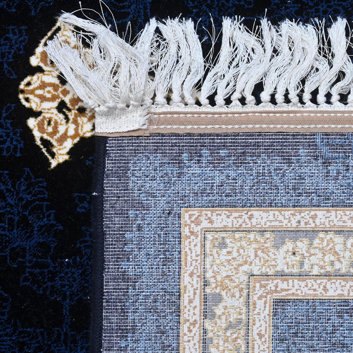 Navy Blue & Gold Persian Rug 7x10 FT