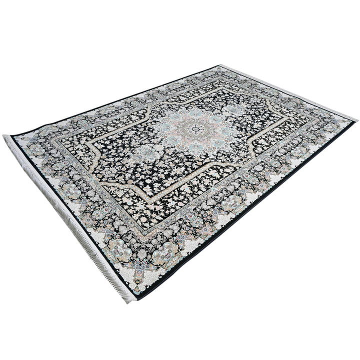 Black & Silver Persian Rug 7x10 FT