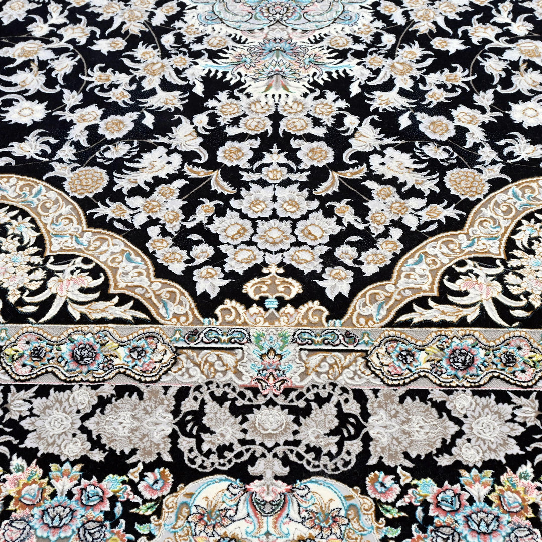 Black & Silver Persian Rug 7x10 FT