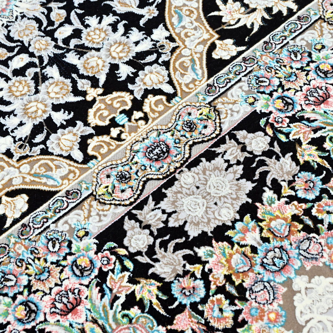 Black & Silver Persian Rug 7x10 FT