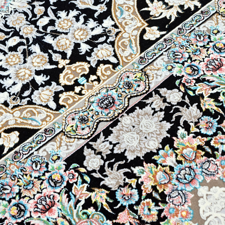 Black & Silver Persian Rug 7x10 FT