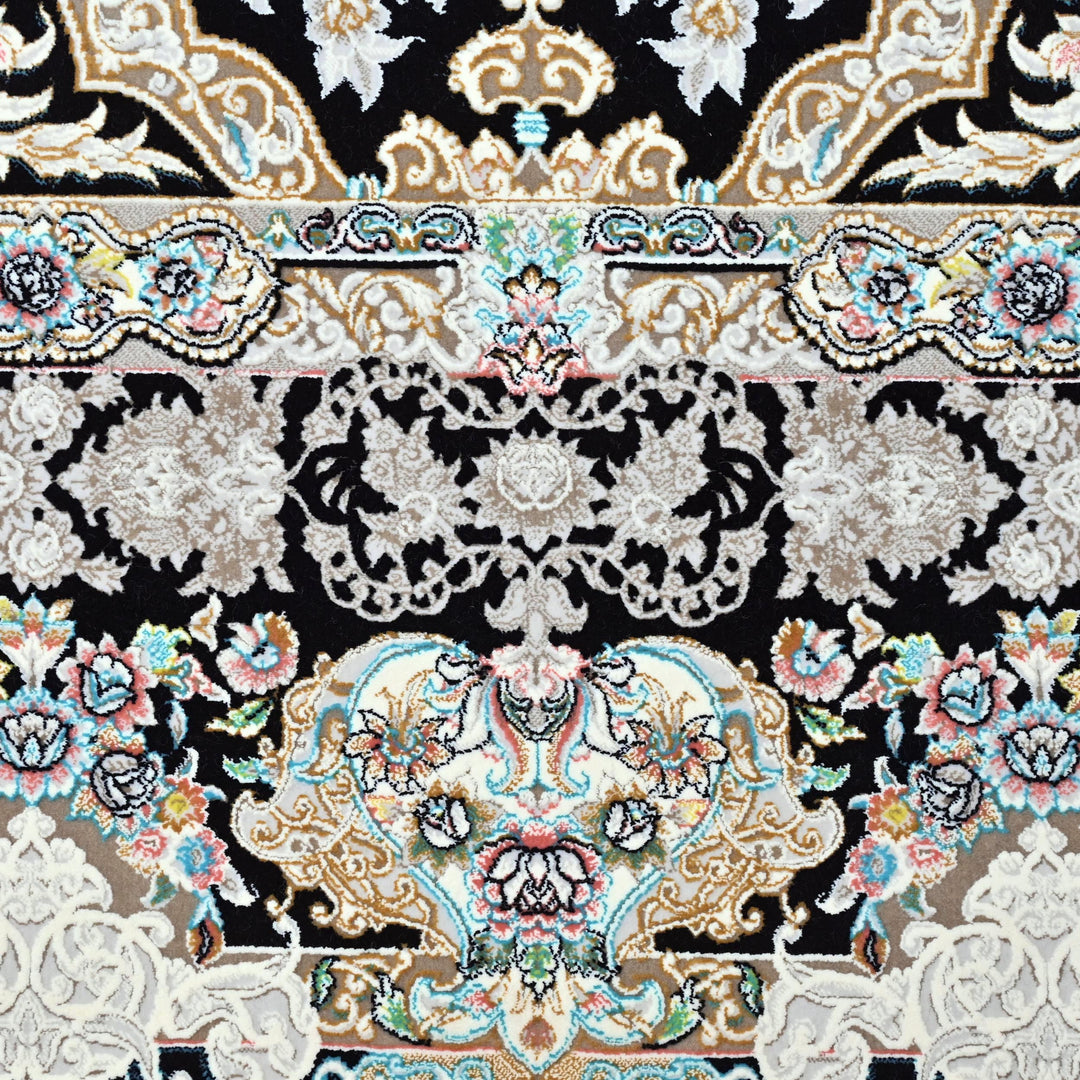 Black & Silver Persian Rug 7x10 FT