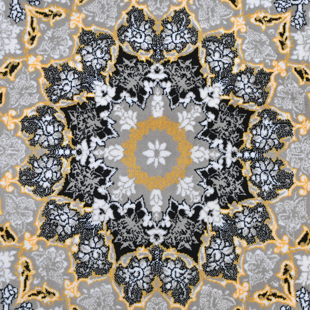 Charcoal & Gold Persian Rug 7x10 FT