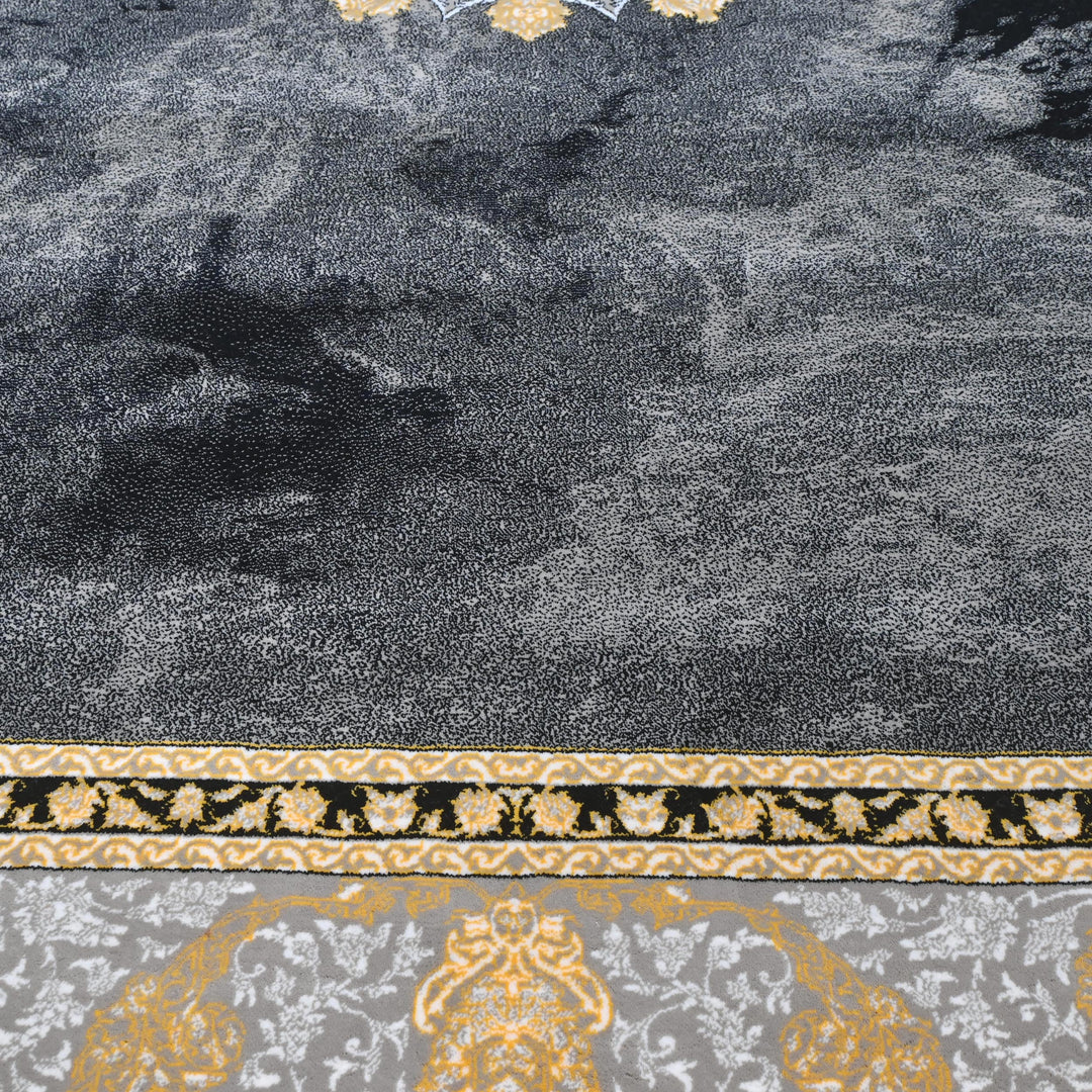 Charcoal & Gold Persian Rug 7x10 FT