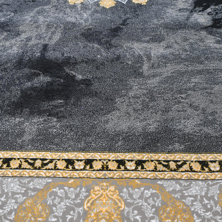 Charcoal & Gold Persian Rug 7x10 FT
