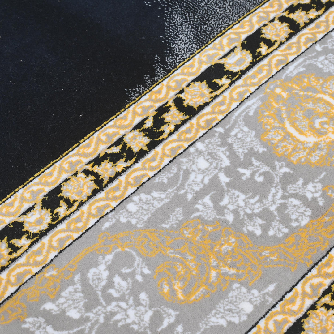 Charcoal & Gold Persian Rug 7x10 FT