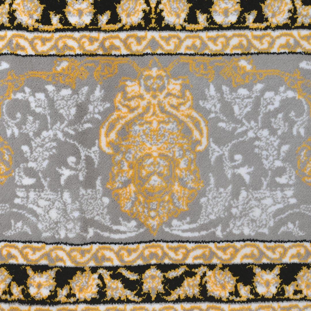 Charcoal & Gold Persian Rug 7x10 FT