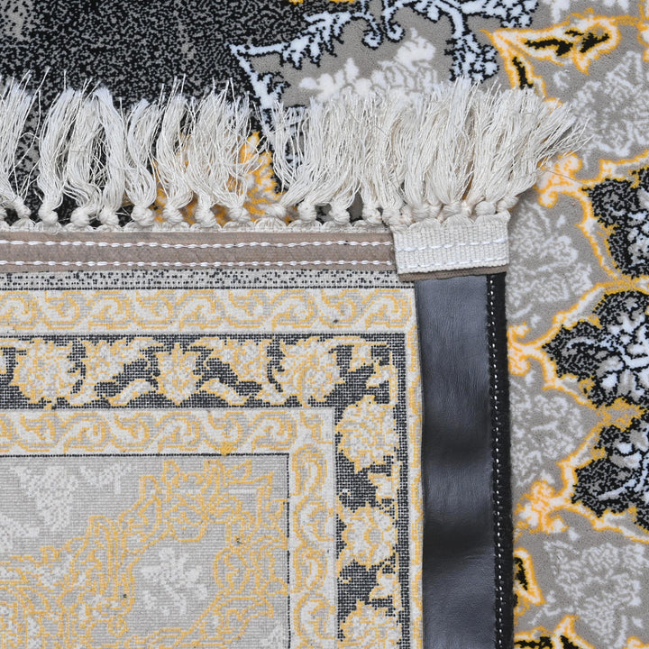 Charcoal & Gold Persian Rug 7x10 FT