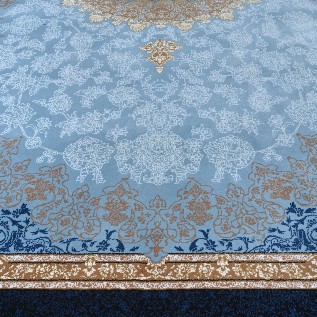 Light Blue & Navy Persian Rug 7x10 FT