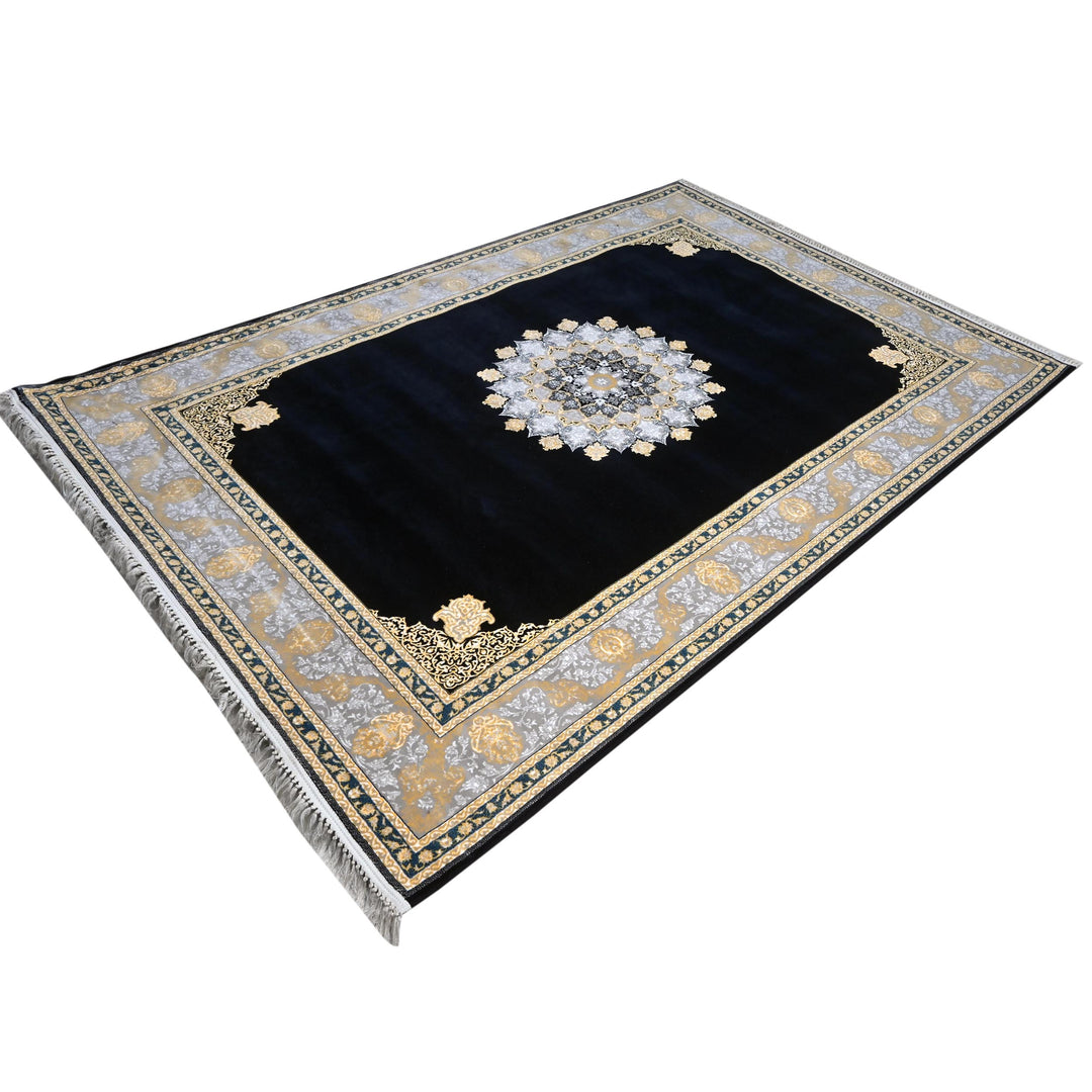 Black & Gold Persian Rug 7x10 FT