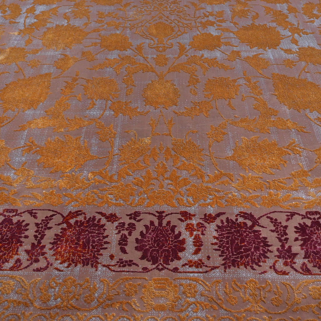 Beige & Burgundy Persian Rug 7x10 FT