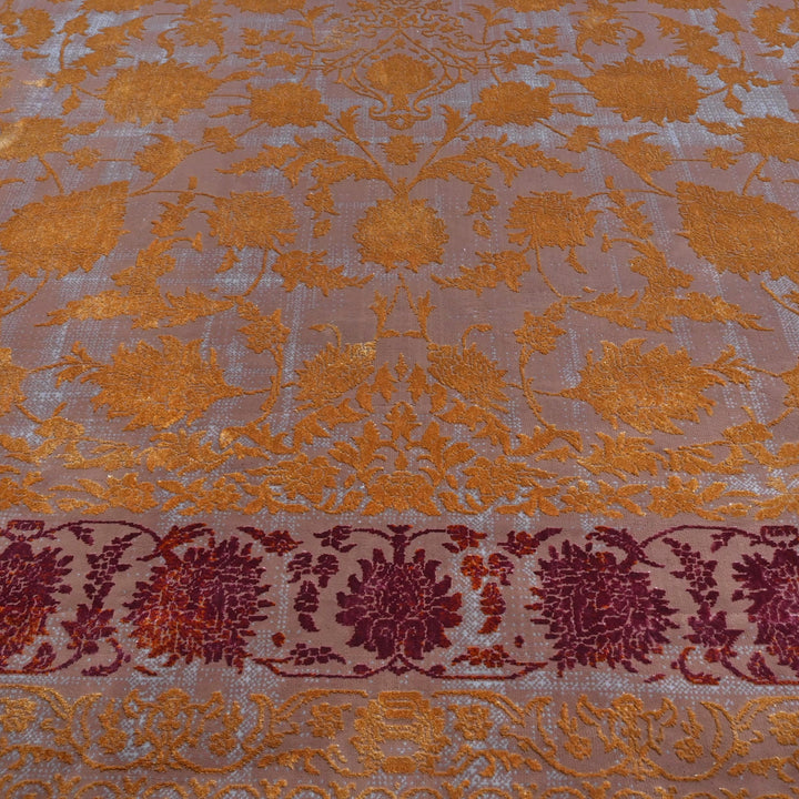 Beige & Burgundy Persian Rug 7x10 FT