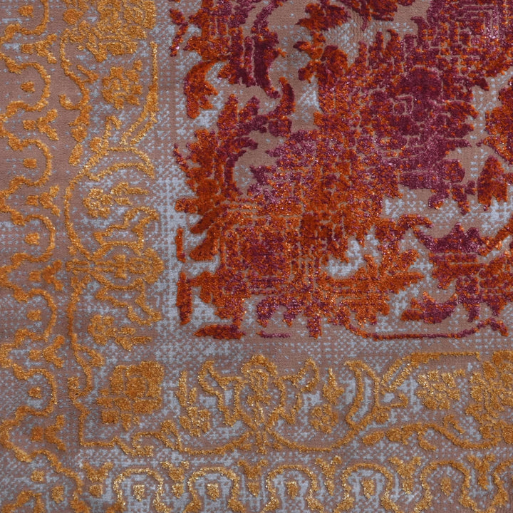 Beige & Burgundy Persian Rug 7x10 FT