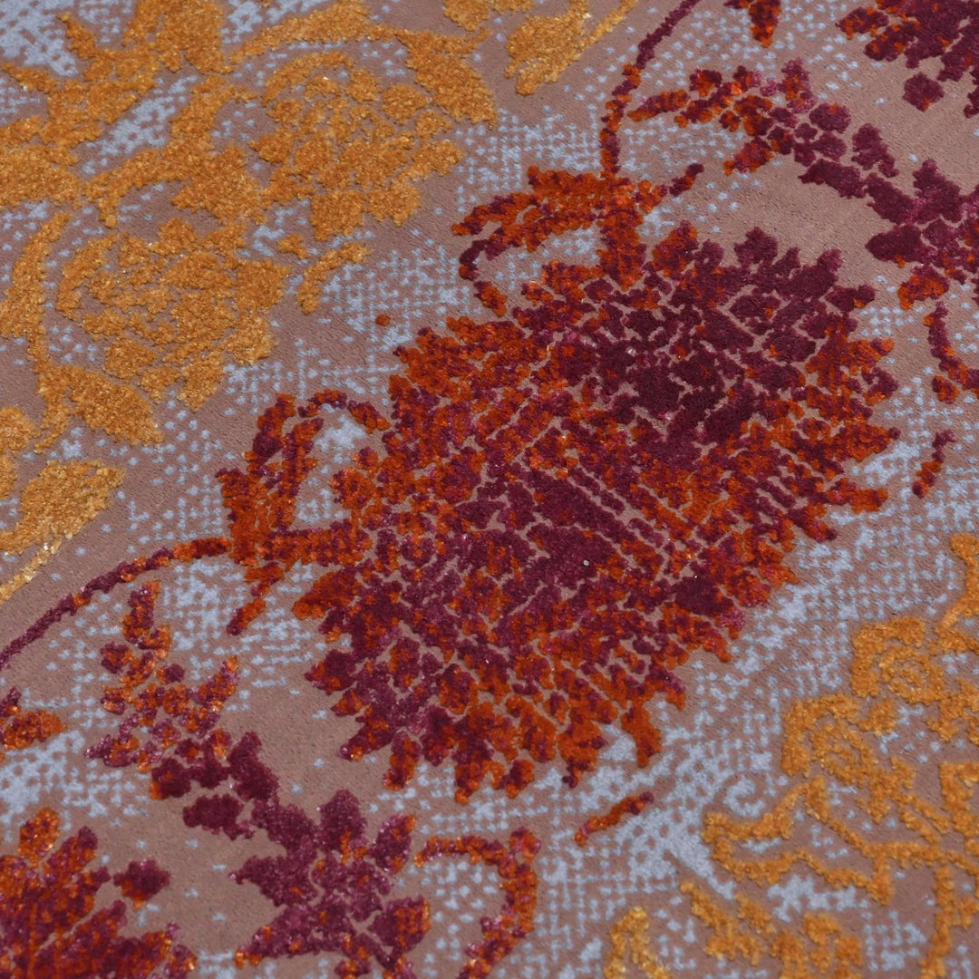 Beige & Burgundy Persian Rug 7x10 FT