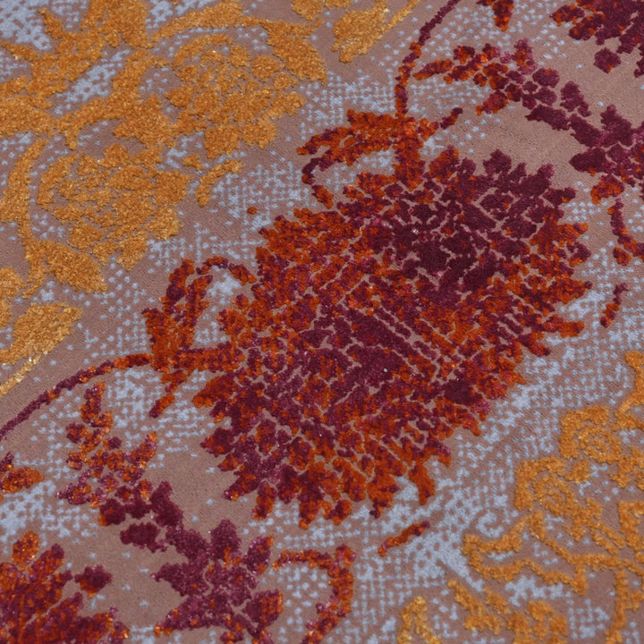 Beige & Burgundy Persian Rug 7x10 FT