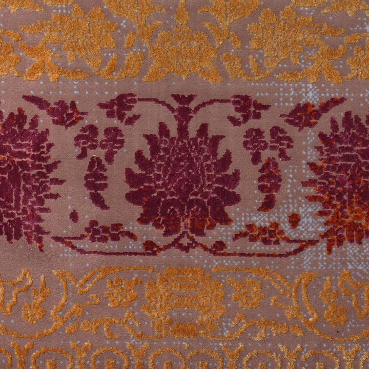 Beige & Burgundy Persian Rug 7x10 FT