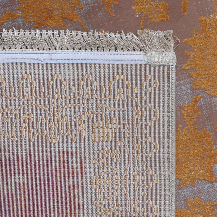 Beige & Burgundy Persian Rug 7x10 FT