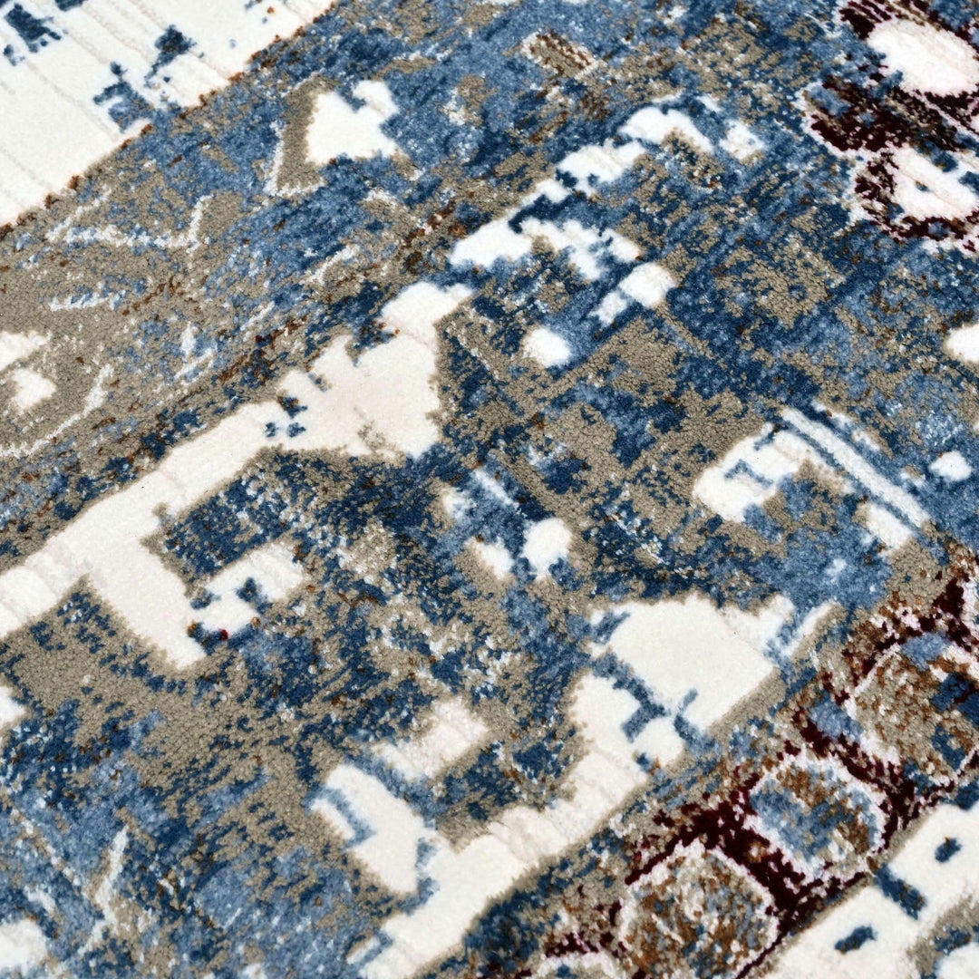 Cream & Grey Geometric Turkish Rug 8X11 FT