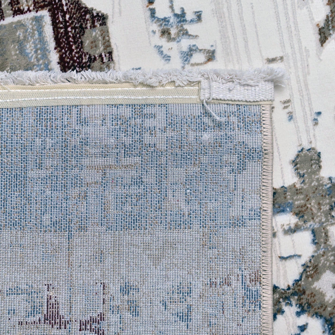 Cream & Grey Geometric Turkish Rug 8X11 FT