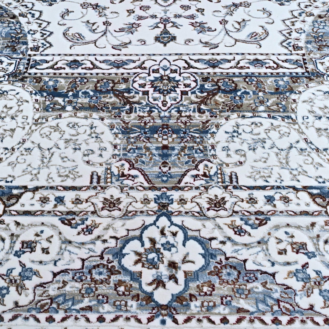 Grey & Cream Floral Turkish Rug 8X11 Ft