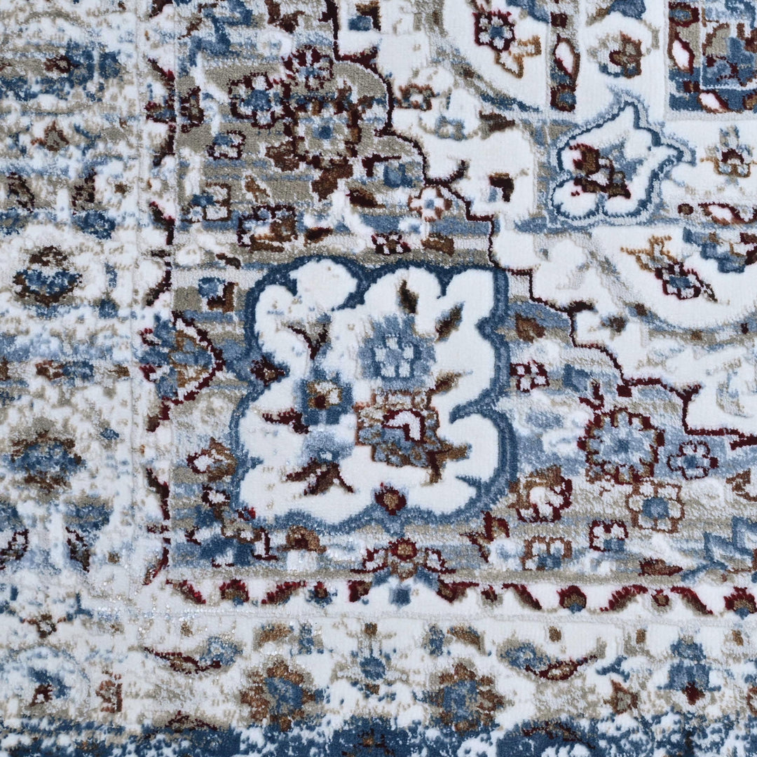 Grey & Cream Floral Turkish Rug 8X11 Ft