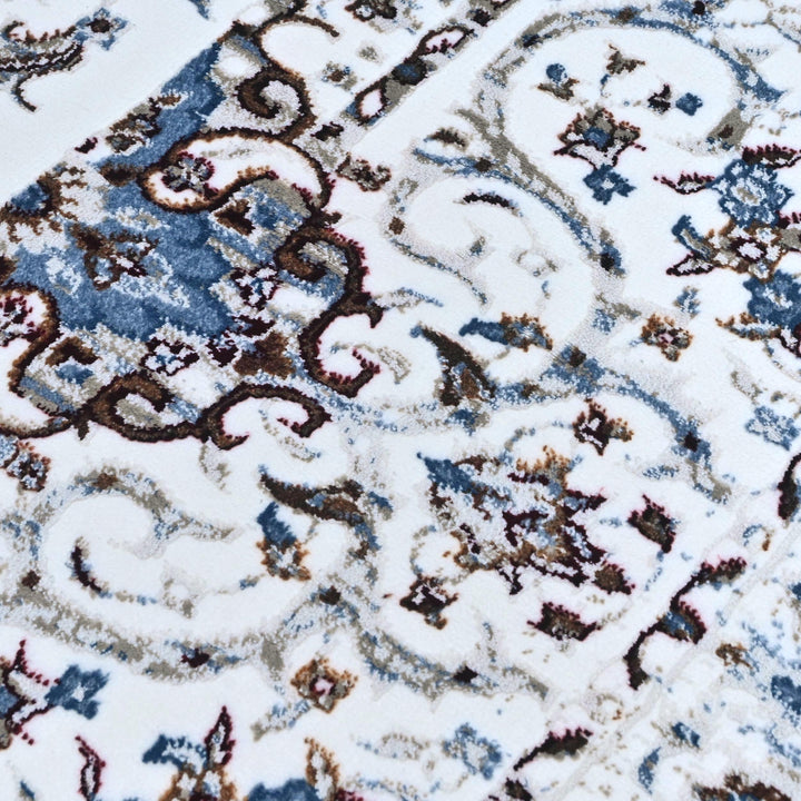 Grey & Cream Floral Turkish Rug 8X11 Ft