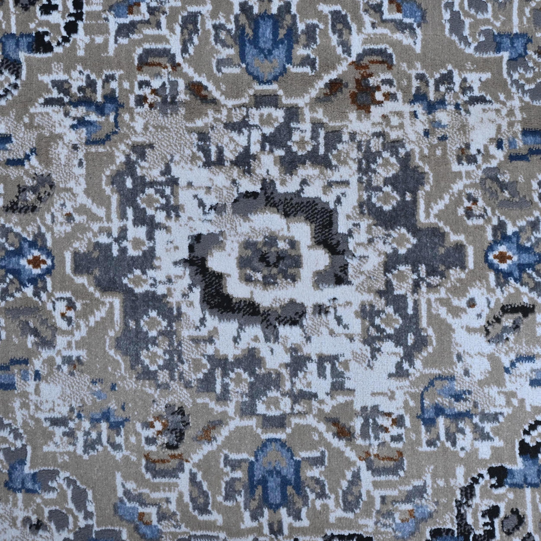 Grey & Black Vintage Turkish Rug 8X11 Ft