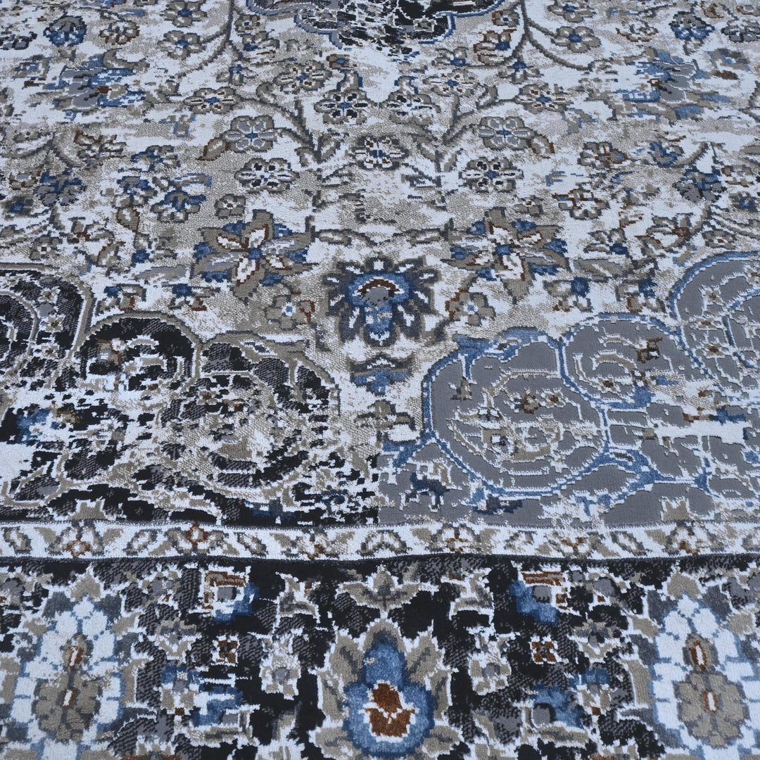 Grey & Black Vintage Turkish Rug 8X11 Ft