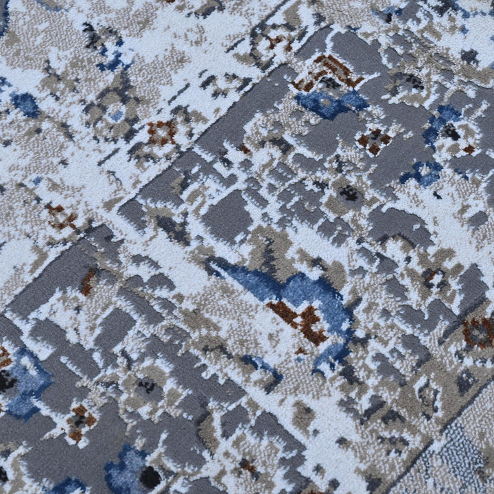 Grey & Black Vintage Turkish Rug 8X11 Ft