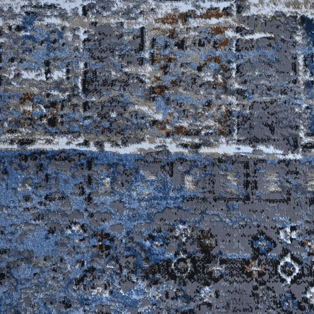 Blue & Grey Vintage Turkish Rug 8X11 Ft