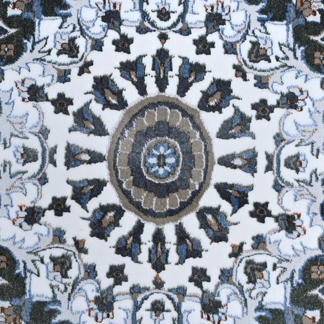 Grey & Black Floral Turkish Rug 8X11 Ft