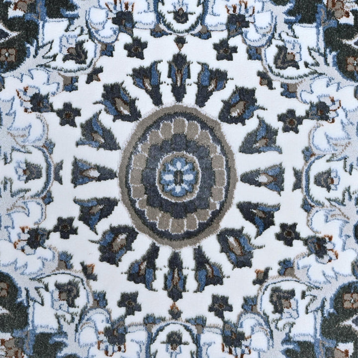 Grey & Black Floral Turkish Rug 8X11 Ft