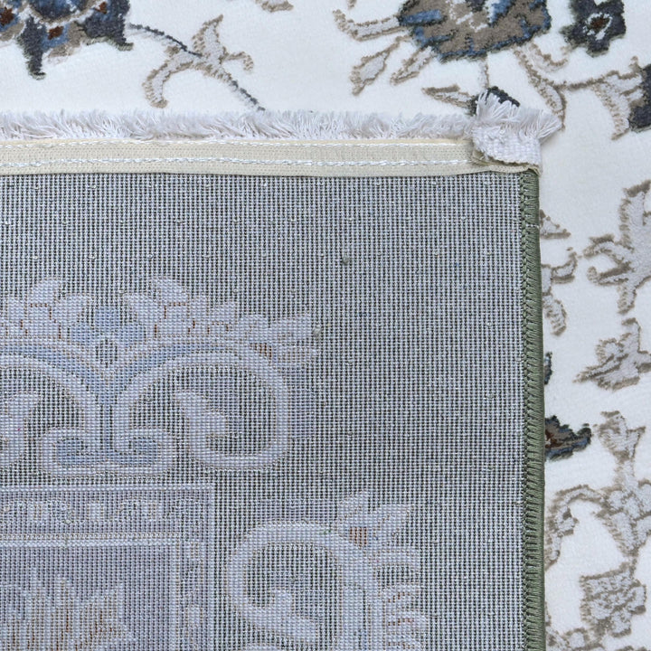 Grey & Black Floral Turkish Rug 8X11 Ft