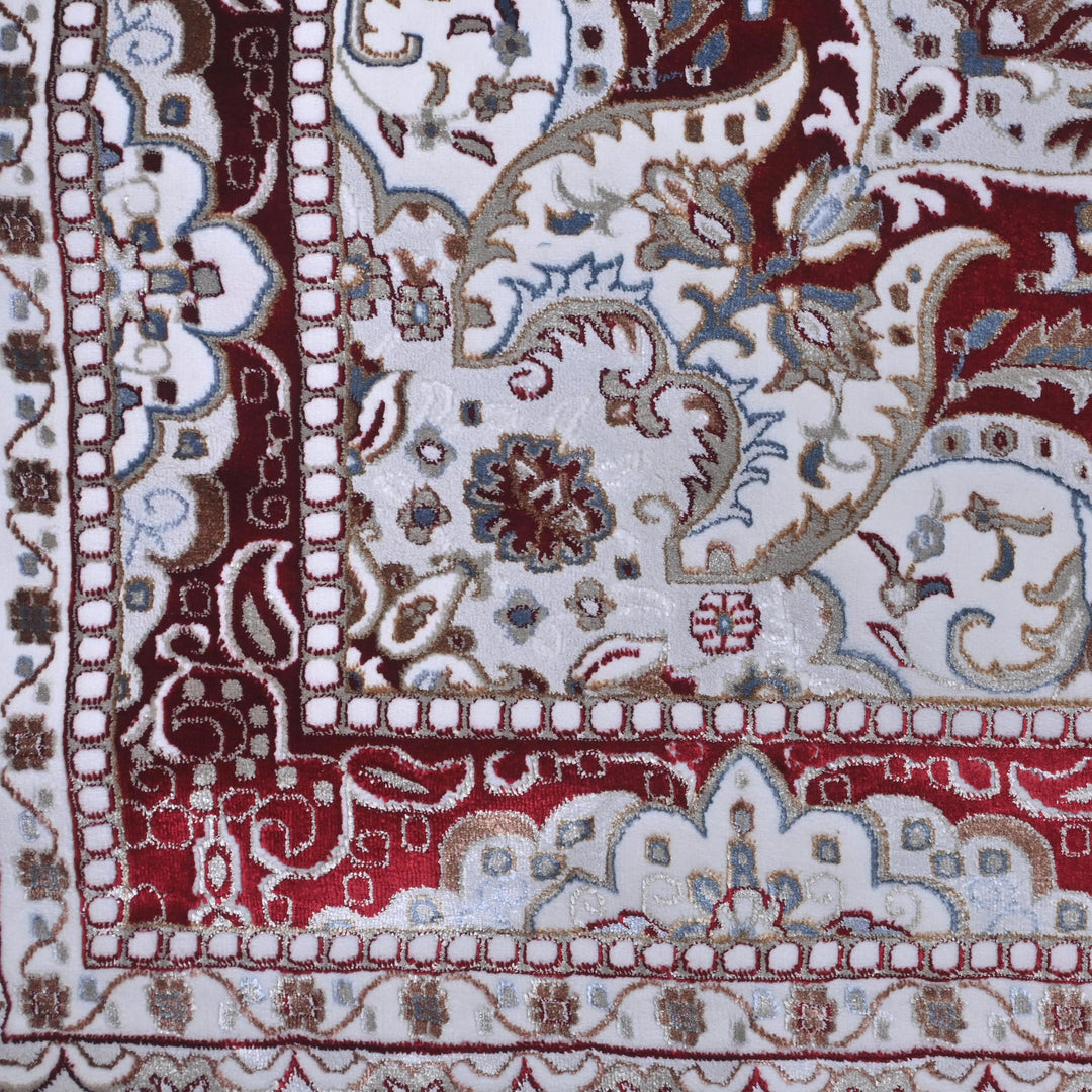 Grey & Burgundy Ornate Turkish Rug 10x13 FT