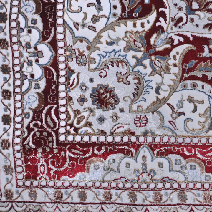 Grey & Burgundy Ornate Turkish Rug 10x13 FT