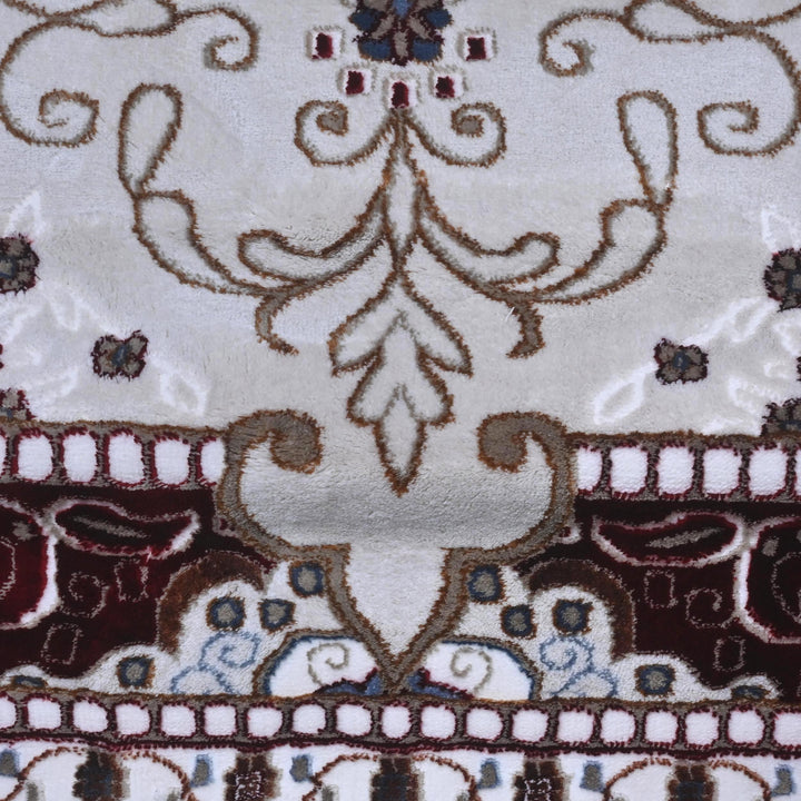 Grey & Burgundy Ornate Turkish Rug 10x13 FT