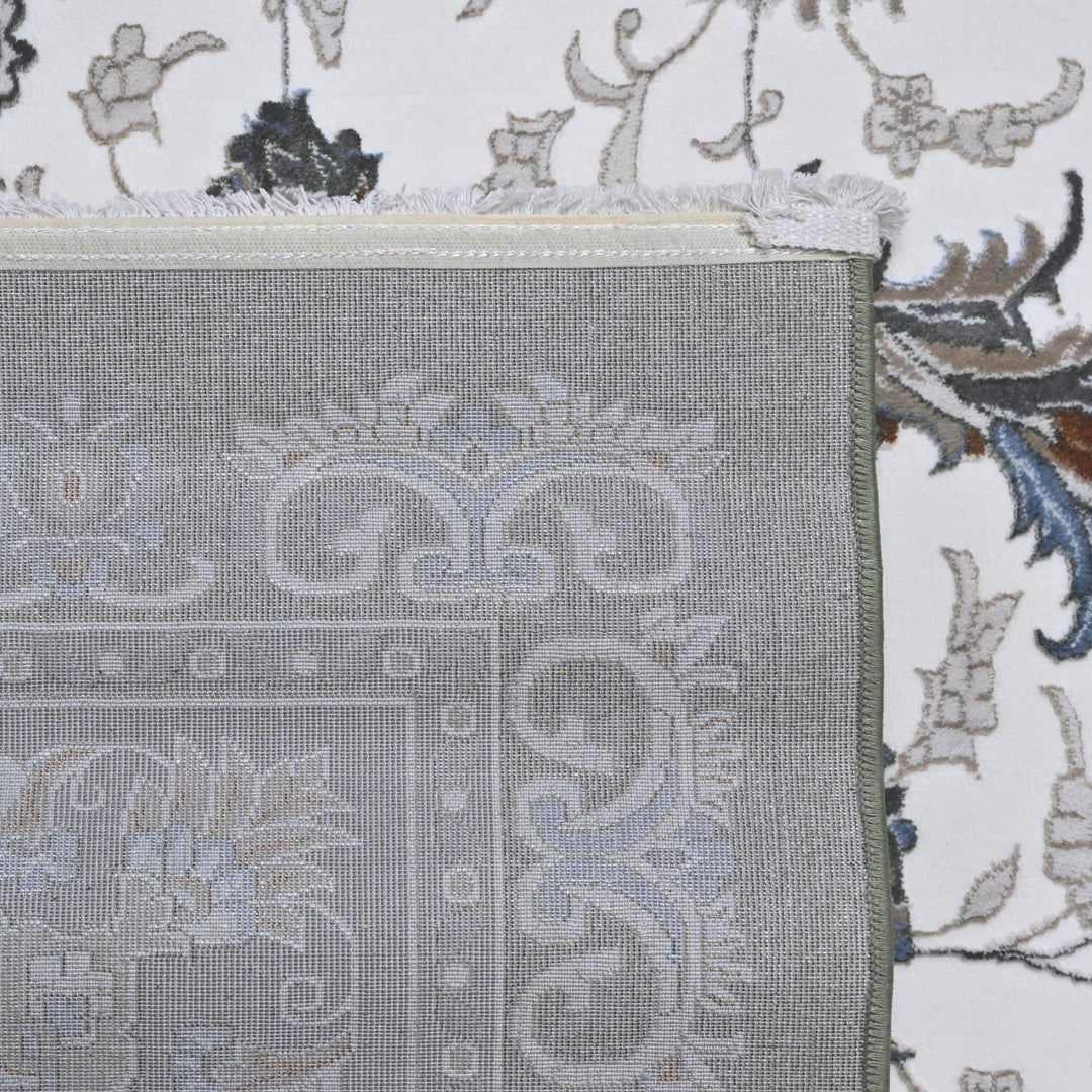 Grey & Cream Floral Turkish Rug 10X13 Ft