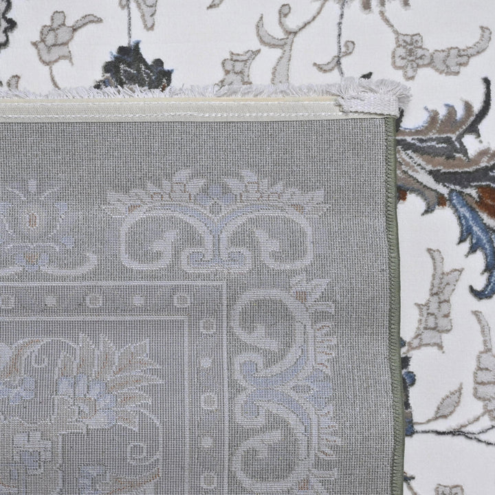 Grey & Cream Floral Turkish Rug 10X13 Ft