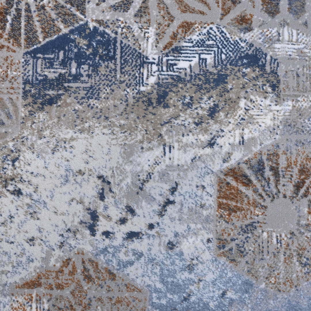 Navy Blue Vintage Turkish Rug 7x10 ft