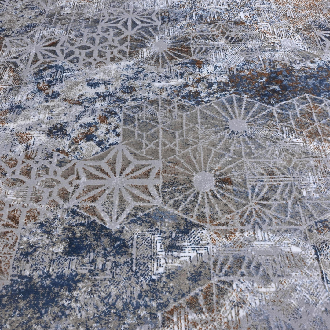 Navy Blue Vintage Turkish Rug 7x10 ft