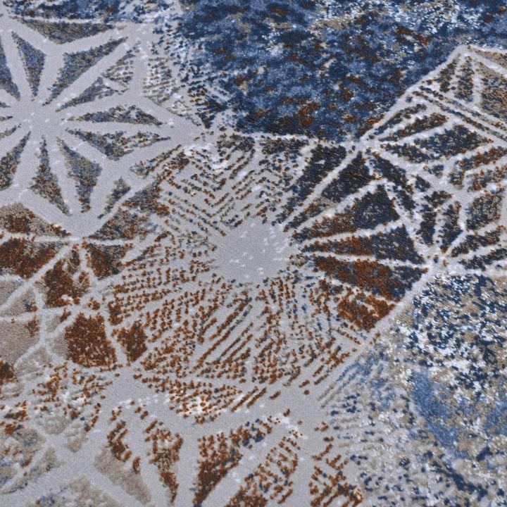 Navy Blue Vintage Turkish Rug 7x10 ft